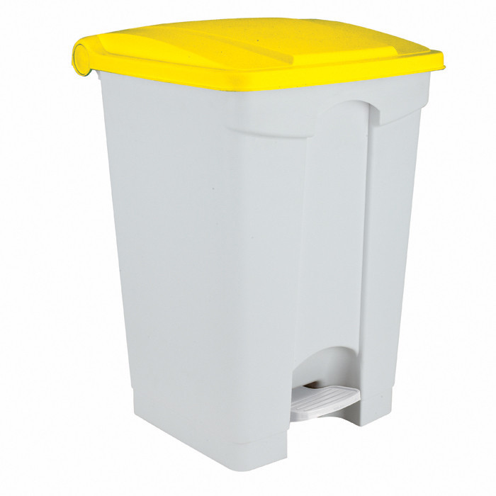 POUB PEDALE PLAST 45L BLC/JAUN