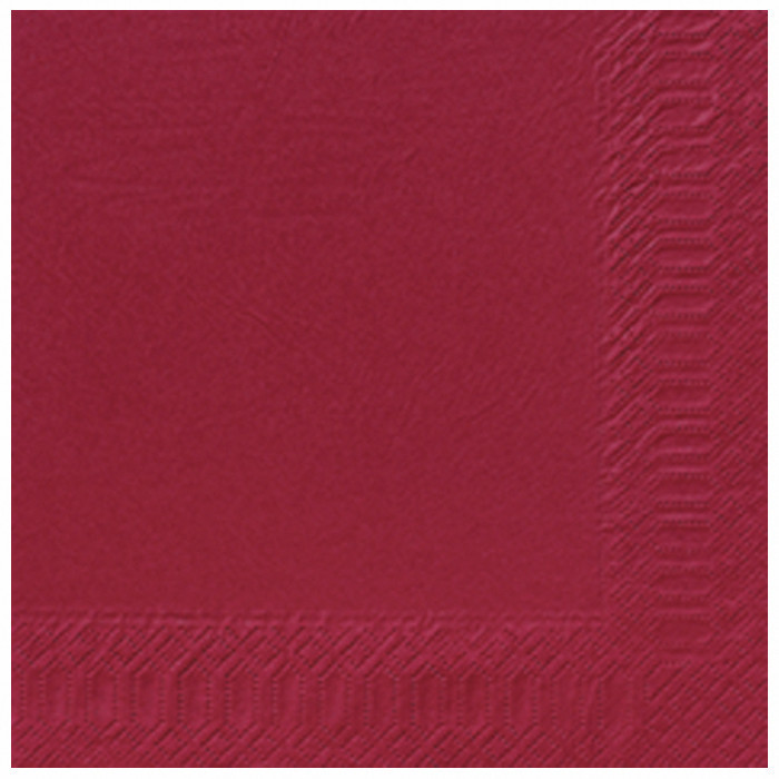 SERVIETTE 3P 33X33 BORDEAUX DUNIOUATE