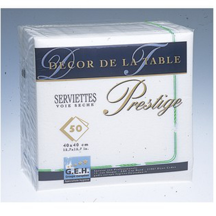 SERV 39X39 X50 BLC LISERE VERT