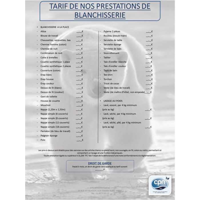 TARIF BIE 32x45 OBLIGATOIRE CPN
